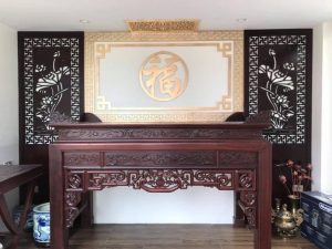 Vách trang trí phòng  thờ CNC mẫu 14