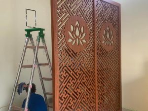 Vách trang trí phòng Thờ CNC mẫu 10