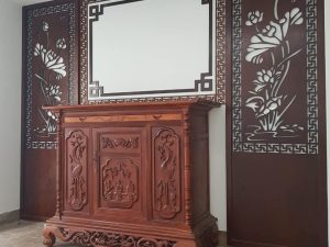 Vách trang trí phòng thờ CNC mẫu 9