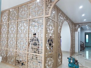 Vách trang trí phòng thờ CNC mẫu 3