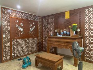 Vách trang trí phòng thờ CNC mẫu 2
