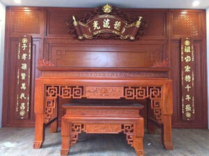 Vách hậu gỗ hương đá tự nhiên mẫu 7